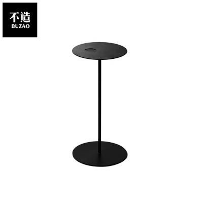 China Other BUZAO O1 modern black simple stone edge table round corner lava balcony table coffee tables for Halloween party for sale