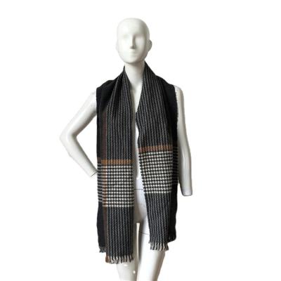 China Soft Touch Stripes Acrylic Hot Sale Gray Lightweight Weave Scarf Diagonal Scarf for sale