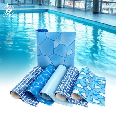 China One Stop Solution Factory Price Pool Liner For In-ground Swimming Pool Blue Waterproof Mosaic PVC Pool Liner for sale