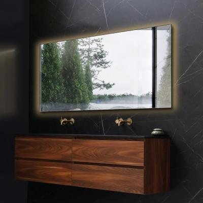 China Hotel Lot 20 Bathroom Mirror Heater Rectangle Glass Infrared Panel Heater With Touch Switch Control for sale