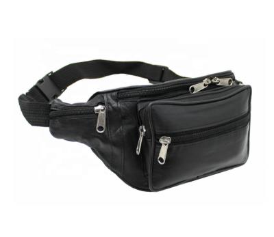 China Breathable Leather Zippered Waist Bag Travel Vacation Money Document Pouch Safe Bags for sale