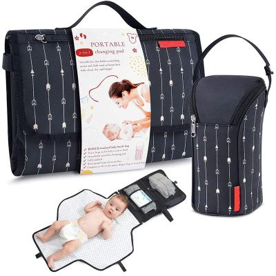 China B0NUS 2 Insulated Baby Bottle Pad Portable Diaper Pad Large Capacity Waterproof Mat Clean Changing Clutch and Diaper Changing Bag in-1 for sale