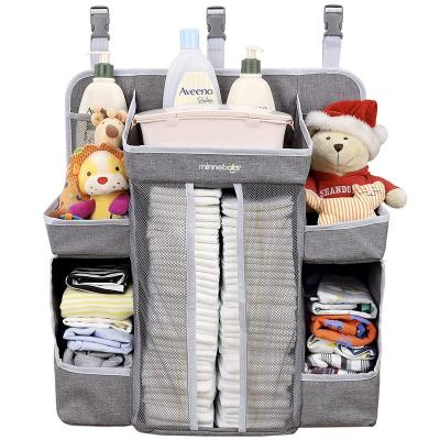 China Foldable Baby Crib Organizer and Trolley Organizer, Hanging Changing Table Diaper Diaper Stacker for Portable Crib Baby Changing Pad for sale