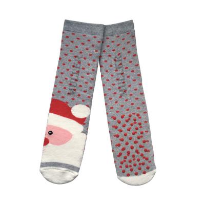 China Santa Claus Design Indoor Game Socks Viable Gripper Girl Kids Anti Non Slip Grip for sale