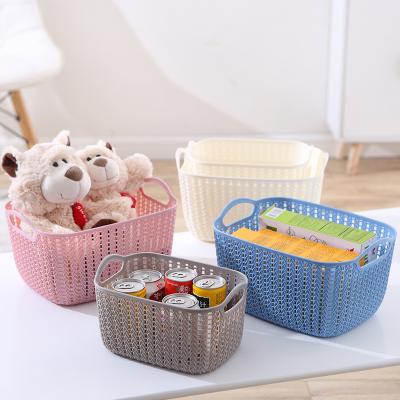 China 24*16.5*13.5cm Viable Vine Model Deepen Handle Storage Kitchen Home Organizer Pets Toy Vegetable Fruit Basket for sale