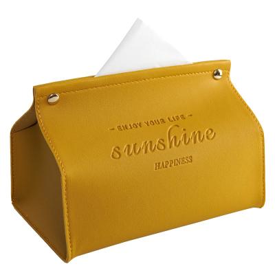 China Eco-friendly INS hot seller Amazon high quality tissue leather box for home cafe restaurant car use for sale