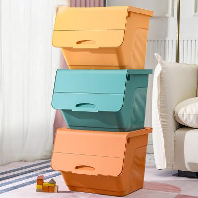 China Large Capacity Front Opening Stackable Baby Room Children's Toy Set Minimalist Safe Odorless Storage Box for sale