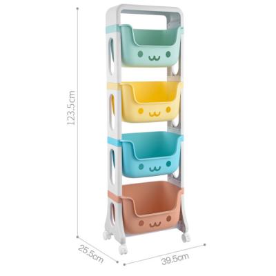 China 4 Layer Baby Room Eco-Friendly Children's Toys Children's Clothes Sundries Storage Rack for sale