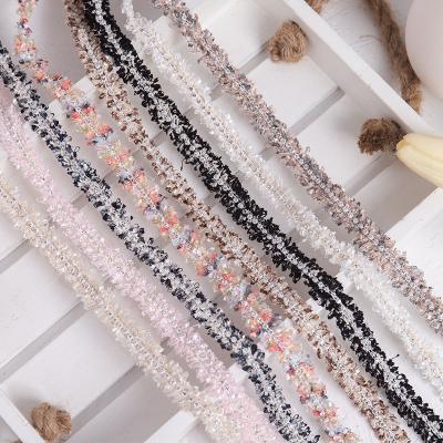 China Fashion Viable Style Bridal Party Dress Trimming Luxury Crystal Sequins Adorn Lace Sequins Fabric With Beads for sale