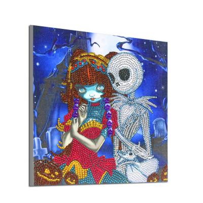 China Special Halloween DIY Shaped Diamond Painting Halloween Christmas 30x30cm 5D Diamond Painting Kits Nightmare Before For Adults Children for sale