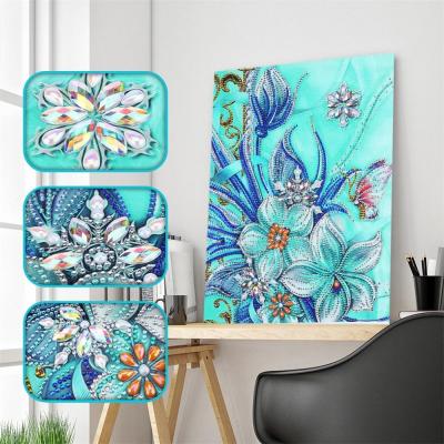 China Modern 3D Wall Art Butterfly Picture DIY Diamond Painting Crystal Shaped Drill 30*40CM for sale