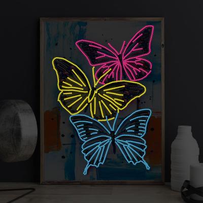 China DIY CREATIVE Diamond Painting Luminous Kit 30*40cm Daiment Painting Crystal Rhinestones 5D Diamond Art Kits Butterfly for Adults Children for sale