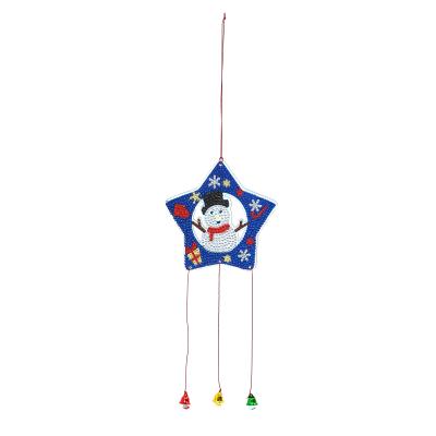 China Factory Diamond Art Christmas Window Wind Chime Christmas Snowman 5D DIY Diamond Painting Ornaments Special Shaped For Home Decoration for sale