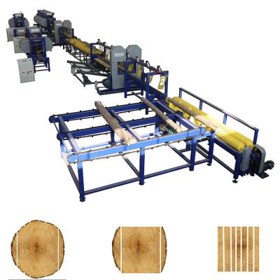 China Twin Vertical Bandsaw Mill Wood Production Line 150-200CBM Per Hour for sale