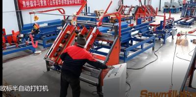 China 400pallets/Day Pallet Assemble Machine Euro Sawdust Blocks Pallet Nailing Machine for sale