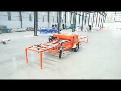 27HP Petrol powered Automatic Twin Blade Board Cutting Wood Edger Saw Machine with wheels for mobile