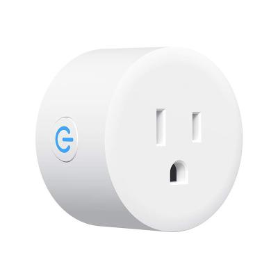 China Easy Installation Mini Round USA 10A 110V Standard FCC ETL Certificate WiFi Smart Plug Socket for sale