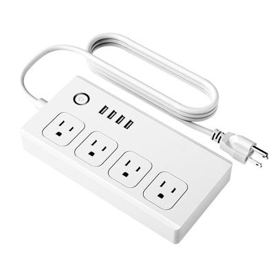 China Smart Home Appliance Tuya Wifi Power Strip Plug US EU UK 4 Outlets With USB Ports Charging Works With Alexa Google Home Voice Control for sale