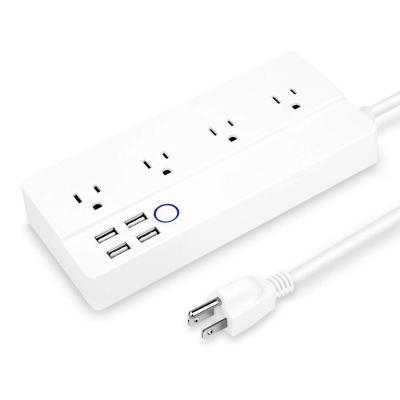 China Residential / Multipurpose 10 Amp WIFI Power Strip Smart Work with Alexa Google and IFTTT for sale