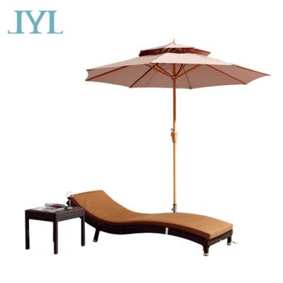 China UV-Resistant Hotel Furniture Outdoor Garden Rattan Chaise Lounge for sale