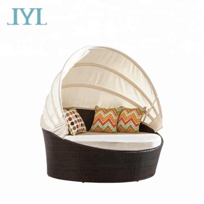 China UV-Resistant Round Daybed Popular Outdoor Waterproof Rattan Daybed Wicker Daybed for sale