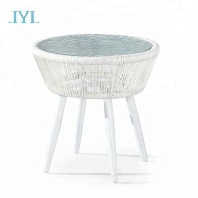 China UV-resistant stylish aluminum rattan table for garden beach hotel cafe restaurant used for sale