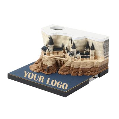 China 3D Luxury Custom Notepad Logo Hogwarts Magic Castle Block Cool Corporate Other Gifts For Holidays for sale