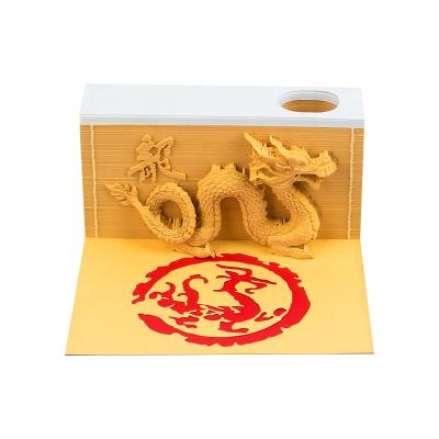 China 3D Design Sweetmade Specialized Business Gift Chinese Style 3D Dragon Memo Pad Corporate Promotional Gifts for sale