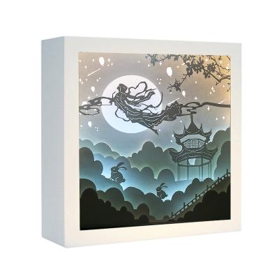 China Europe Wholesale 3d Led Light Box Shadow Box Farmes Paper Cut Light Box for sale