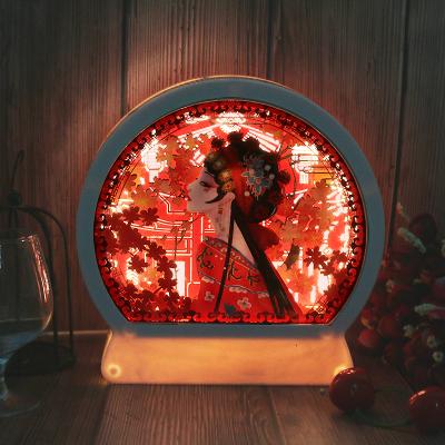 China Europe High Quality Plastic Square Shape Led 3D Shadow Box Wall Paper Cut Light Photo Art Frame for sale