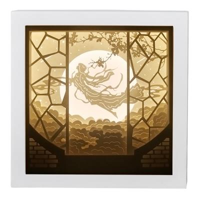 China Europe Baby Kids Night Light Room Festival USB Power Paper Cut Boxes Led Shadow Light Frame for sale