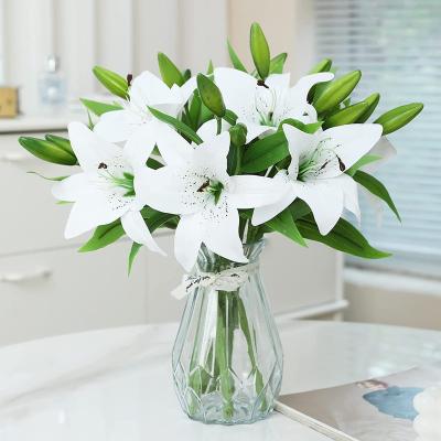 China Home Party Wedding Decoration Artificial Tiger Lily Real Touch Lily Easter Flowers for Wedding Home Party Easter Decoration Plastic Lily Faux Flower for sale