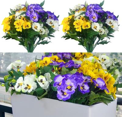 China Home Party Wedding Decoration Artificial Pansy Small Wild Flower Daisy Faux Plastic Flowers for Home Wedding Kitchen Garden Table Centerpieces Decor for sale