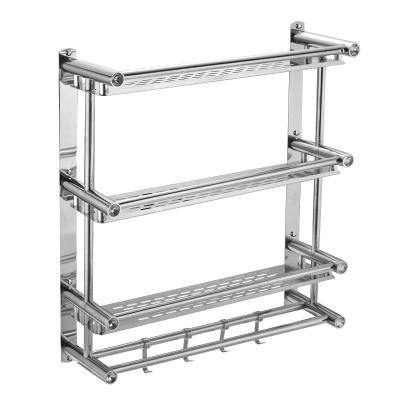 China Sustainable Unique Design Hot Selling Wall Mounted Bathroom Stainless Rack Shelves for sale