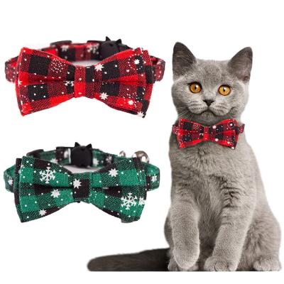 China Viable Wholesale Designers Cat Bowtie Collar Adjustable Floral With Bow Tie Dog Christmas Cat Collars for sale