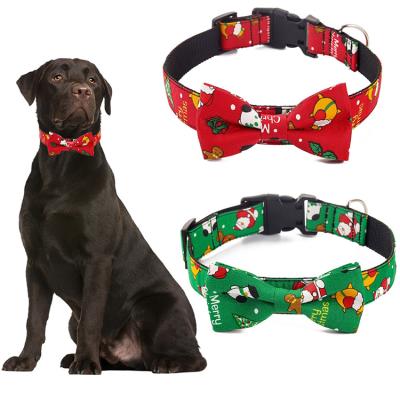 China Viable Hot Sale Christmas Amazon Collors Christmas Costume Dog Detachable Pet Bow Tie Collars for sale