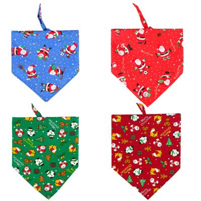 China Customized Bandanas Viable Santa Claus Pet Washable Christmas Dog Triangle Bandanas for sale