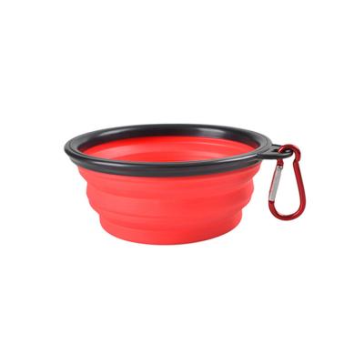 China Viable Collapsible Portable Collapsible Water Bowl Travel Bowl Dog Feeding Dish For Dogs Cats With Carabiners for sale