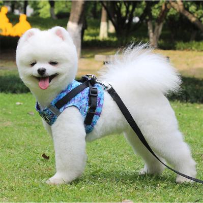 China Wholesale Custom Reflective Mesh Nylon Pattern Print Pet Dog Harness for sale