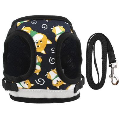 China Breathable Reflective Adjustable Reflective With Free Leash Dog Harness Vest for sale