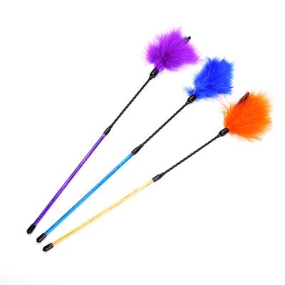 China Factory Price Viable Wholesale Multi Color Feather Pet Cat Teaser Toy for sale