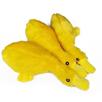 China Viable Cute Yellow Duck Plush Stuffed Pet Puppy Chew Toy With Squeaker Dog Toys Pet Plush Squeaker Toy for sale