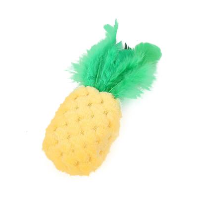 China Perfiso Viable Cat Toy Interactive Catnip Toy for Cats Playing Pineapple Plush Kitten Toys for sale