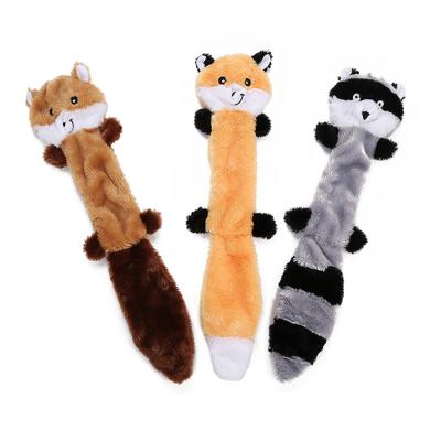 China High Quality Viable Fox Raccoon and Hoard Animal No Stuff Squeaky Dog Toy Plush Dog Toy Squeaky Plush Toy for sale