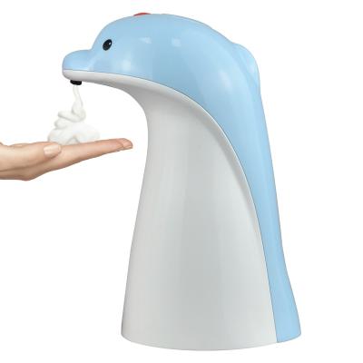 China Foam Refillable Soap Dispenser 350ml Dolphin Animal Cartoon Free Standing Foam Soap Dispenser for sale