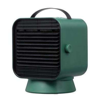 China Electric vintage green household PTC fan timer pioting warm-air heater with handle for sale