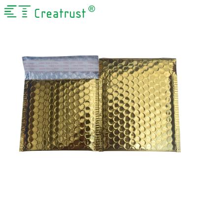 China Shock Resistance Gold Metallic Bubble Wrap With Aluminized Foil Bubble Mailer Wraps Custom Size Cosmetic Express Creatrust 10mm for sale