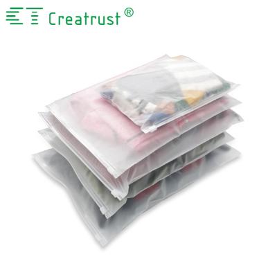 China CPE Moisture Proof Slider Ziplock Packaging Bags Matte Zipper Bag For Clothing Garment Grade Packaging for sale