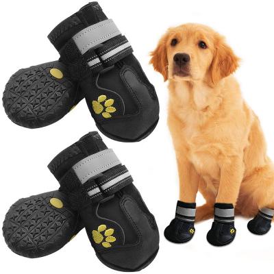 China Large Customized Viable Large Snow Paw Shoe Silicone Dog Shoes Hike Boots for sale