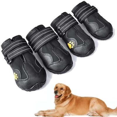 China Custom Winter Viable Waterproof Polyester Snow Logo Warm Dog Shoes for sale